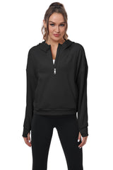 YIRUIYA Women's Half Zip Hoodie Long Sleeve