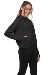 YIRUIYA Women's Half Zip Hoodie Long Sleeve