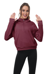 YIRUIYA Women's Half Zip Hoodie Long Sleeve