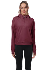 YIRUIYA Women's Half Zip Hoodie Long Sleeve