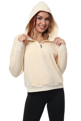 YIRUIYA Women's Half Zip Hoodie Long Sleeve