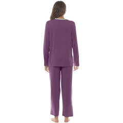 YIRUIYA Women's long casual V-neck pajama set