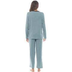 YIRUIYA Women's long casual V-neck pajama set