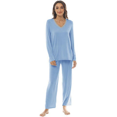 YIRUIYA Women's long casual V-neck pajama set