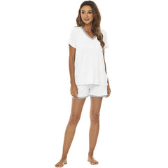 YIRUIYA Women's short casual V-neck pajama set