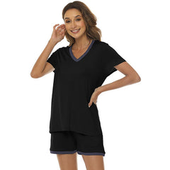 YIRUIYA Women's short casual V-neck pajama set