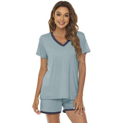 YIRUIYA Women's short casual V-neck pajama set