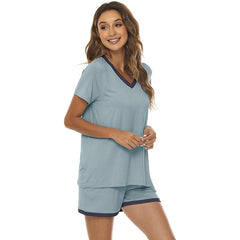 YIRUIYA Women's short casual V-neck pajama set