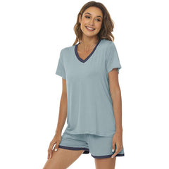 YIRUIYA Women's short casual V-neck pajama set