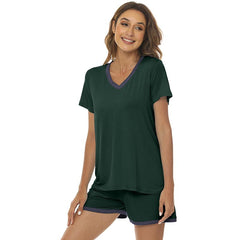 YIRUIYA Women's short casual V-neck pajama set