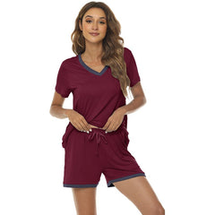 YIRUIYA Women's short casual V-neck pajama set