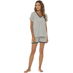 YIRUIYA Women's short casual V-neck pajama set