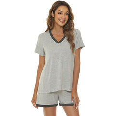 YIRUIYA Women's short casual V-neck pajama set