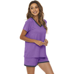 YIRUIYA Women's short casual V-neck pajama set