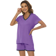 YIRUIYA Women's short casual V-neck pajama set