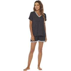 YIRUIYA Women's short casual V-neck pajama set