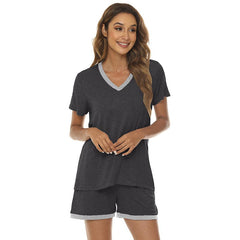 YIRUIYA Women's short casual V-neck pajama set