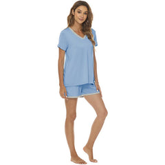 YIRUIYA Women's short casual V-neck pajama set