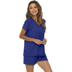 YIRUIYA Women's short casual V-neck pajama set