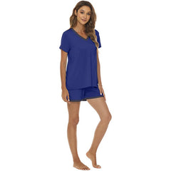 YIRUIYA Women's short casual V-neck pajama set