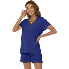 YIRUIYA Women's short casual V-neck pajama set