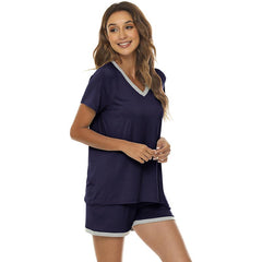 YIRUIYA Women's short casual V-neck pajama set