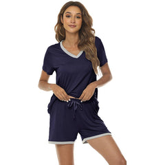 YIRUIYA Women's short casual V-neck pajama set