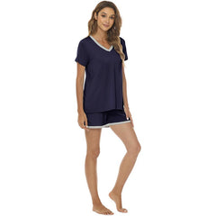 YIRUIYA Women's short casual V-neck pajama set