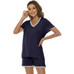 YIRUIYA Women's short casual V-neck pajama set