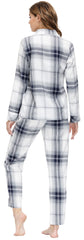 YIRUIYA Women's cotton pajama set plaid pajama set