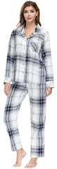 YIRUIYA Women's cotton pajama set plaid pajama set