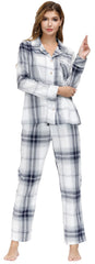 YIRUIYA Women's cotton pajama set plaid pajama set