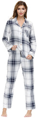 YIRUIYA Women's cotton pajama set plaid pajama set