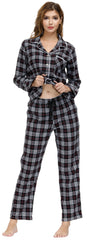 YIRUIYA Women's cotton pajama set plaid pajama set