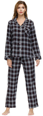 YIRUIYA Women's cotton pajama set plaid pajama set