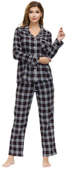 YIRUIYA Women's cotton pajama set plaid pajama set