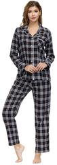 YIRUIYA Women's cotton pajama set plaid pajama set