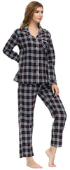 YIRUIYA Women's cotton pajama set plaid pajama set