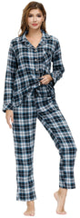 YIRUIYA Women's cotton pajama set plaid pajama set