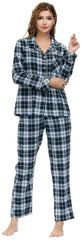 YIRUIYA Women's cotton pajama set plaid pajama set