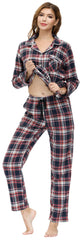 YIRUIYA Women's cotton pajama set plaid pajama set