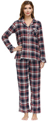 YIRUIYA Women's cotton pajama set plaid pajama set