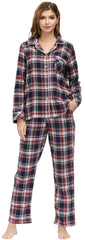 YIRUIYA Women's cotton pajama set plaid pajama set