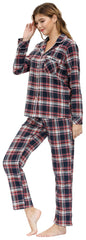 YIRUIYA Women's cotton pajama set plaid pajama set