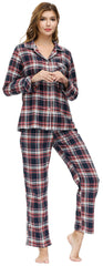 YIRUIYA Women's cotton pajama set plaid pajama set