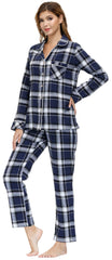 YIRUIYA Women's cotton pajama set plaid pajama set