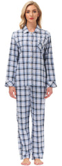 YIRUIYA Women's cotton pajama set plaid pajama set