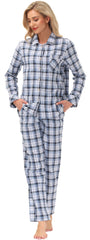 YIRUIYA Women's cotton pajama set plaid pajama set