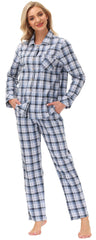 YIRUIYA Women's cotton pajama set plaid pajama set