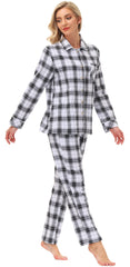 YIRUIYA Women's cotton pajama set plaid pajama set